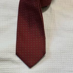 Luciano Barbara Burgundy Men's Tie silk Pattern made in Italy